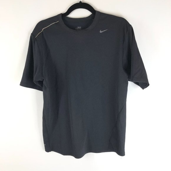 Nike Mens Training T-Shirt Dri Fit Short Sleeve Round Neck Pullover Black L - Picture 1 of 5